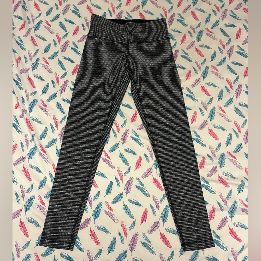 TNA Black and White Striped Leggings